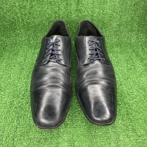 Boss Hugo Boss Dress‎ Shoes Casual Oxford Black Leather Cap Toe Lace Up Mens 13 main image 4